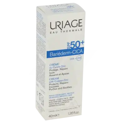 Uriage Bariéderm Cica-crème Spf50+ Au Cuivre-zinc T/40ml à POITIERS