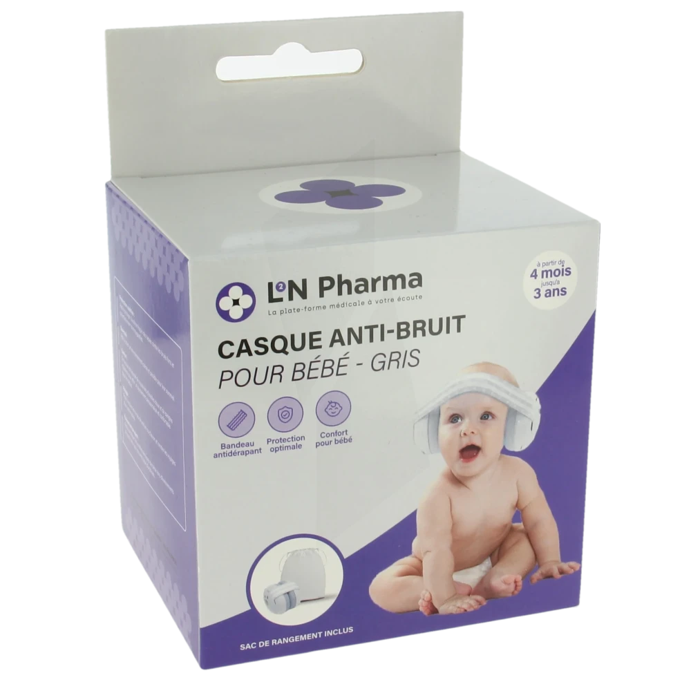 L2n Casque Anti-bruit Gris Bébé
