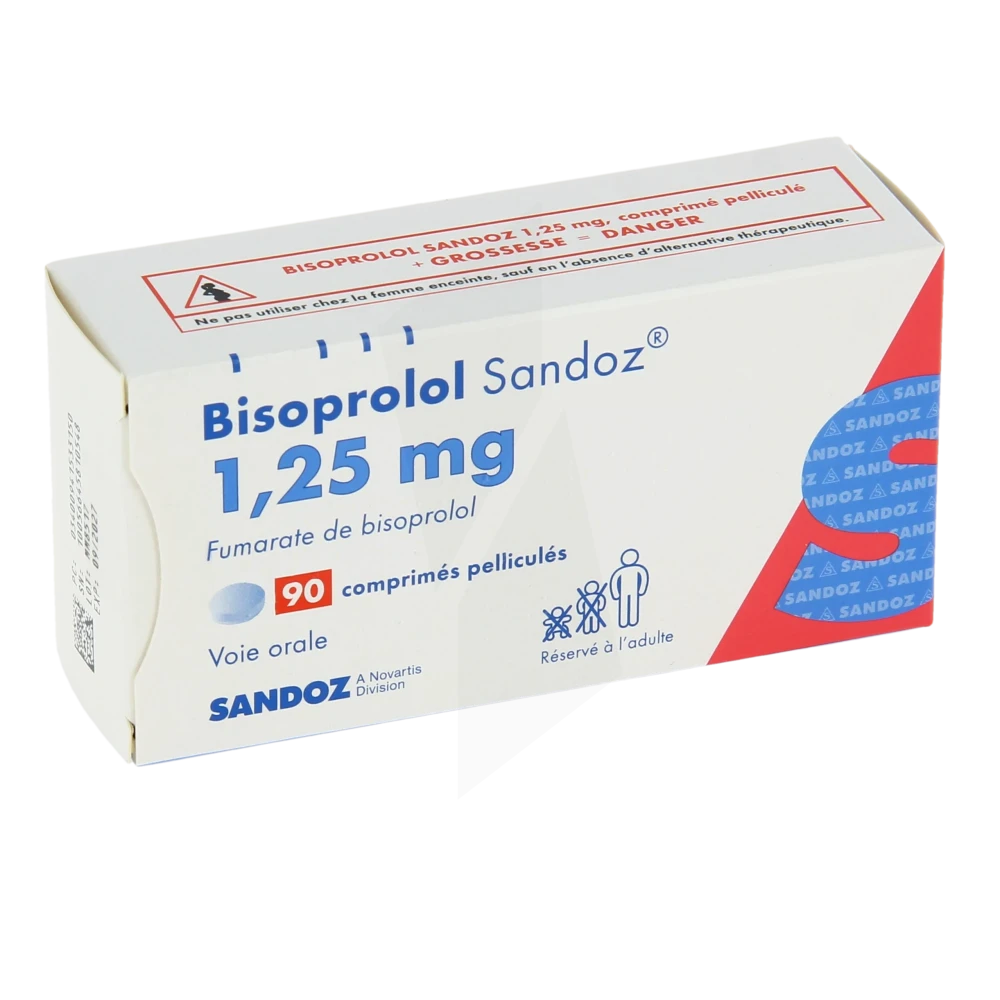 Bisoprolol Sandoz 1,25 Mg, Comprimé Pelliculé