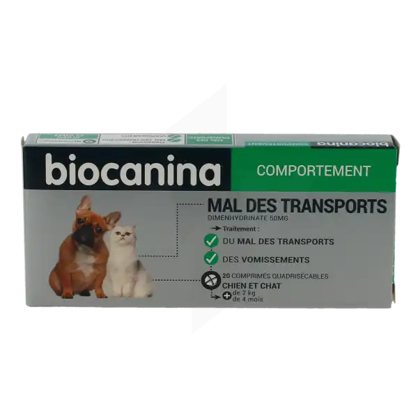 Mal Des Transports Biocanina 50 Mg Comprimes Pour Chiens Et Chats, Comprimé
