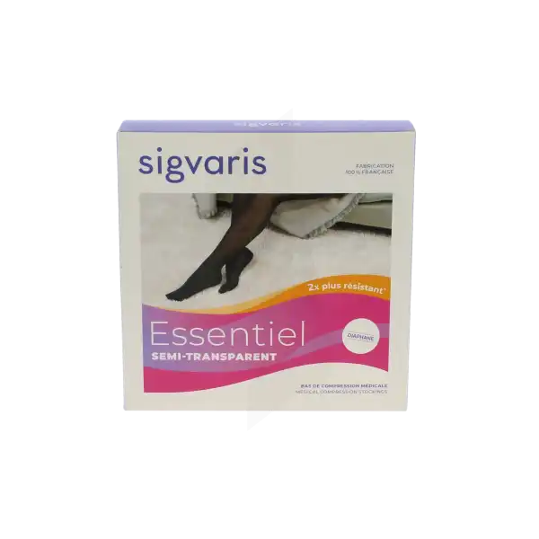 Sigvaris Essentiel Semi-transparent Collant Confort  Femme Classe 2 Noir Medium Long