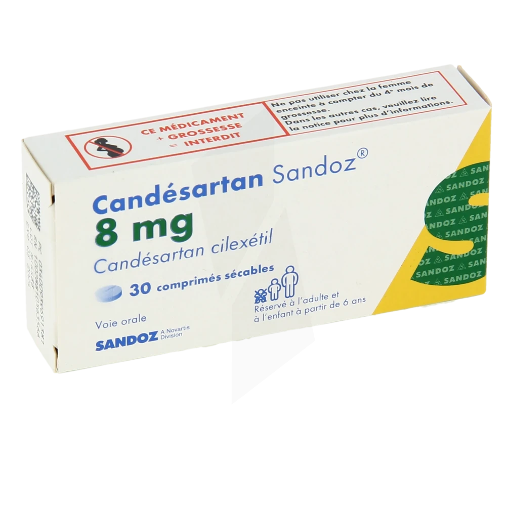 Candesartan Sandoz 8 Mg, Comprimé Sécable