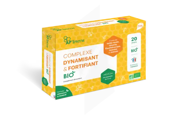 Iphym Conseil Ap’iphym Complexe Dynamisant & Fortifiant Bio 20 Ampoules/10ml