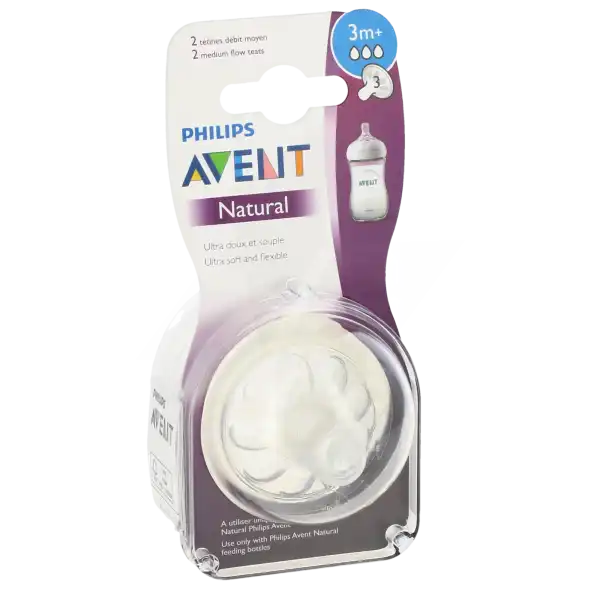 Avent Natural 2.0 Tétine Débit Moyen B/2