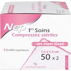 Nepenthes Premiers Soins Compresse Stérile Non Tissée 7,5x7,5cm 10sachx2
 à Beaujeu-Saint-Vallier-Pierrejux-et-Quitteur