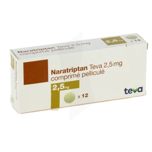 Naratriptan Teva 2,5 Mg, Comprimé Pelliculé