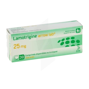 Lamotrigine Arrow Lab 25 Mg, Comprimé Dispersible Ou à Croquer