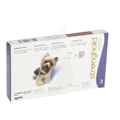 STRONGHOLD 30 mg S ext spot-on chien 3Pipettes/0,25ml