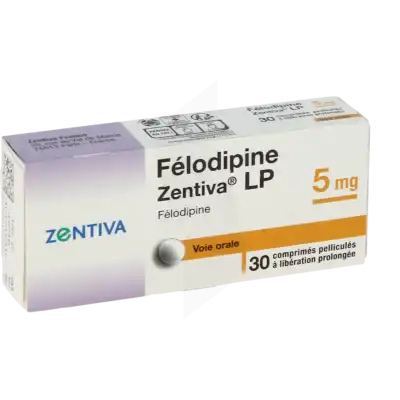 Felodipine Zentiva L.p. 5 Mg, Comprimé Pelliculé à Libération Prolongée à MERINCHAL