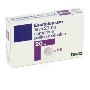 Escitalopram Teva 20 Mg, Comprimé Pelliculé Sécable