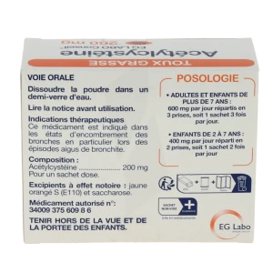 Acetylcysteine Eg 200 Mg, Poudre Pour Solution Buvable En Sachet-dose