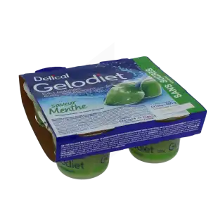 Gelodiet Eau Gélifiée édulcorée Menthe 4pots/120g à Le Teich