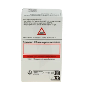 Atrovent 20 Microgrammes/dose, Solution Pour Inhalation En Flacon Pressurisé