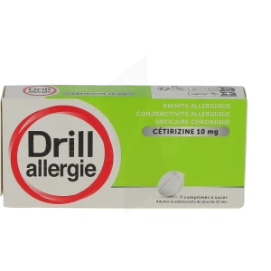 Drill 10 Mg Comprimés à Sucer Allergie Cétirizine Plq/7