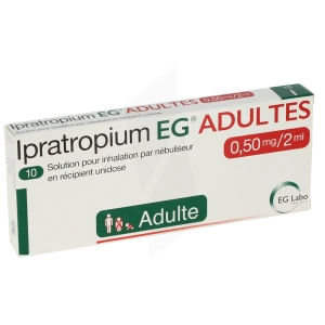 Ipratropium Eg 0,50 Mg/2 Ml Adultes, Solution Pour Inhalation Par Nébuliseur En Récipient Unidose