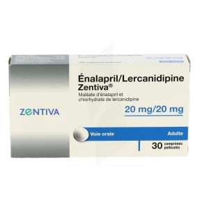 Enalapril/lercanidipine Zentiva 20 Mg/20 Mg, Comprimé Pelliculé
