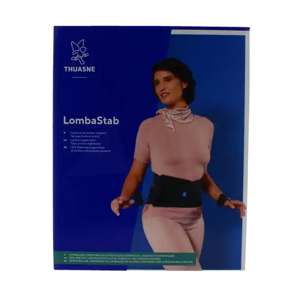 Thuasne Lombastab Ceinture Lombaire Maintien Noir Bleu Hauteur 21cm Taille 2