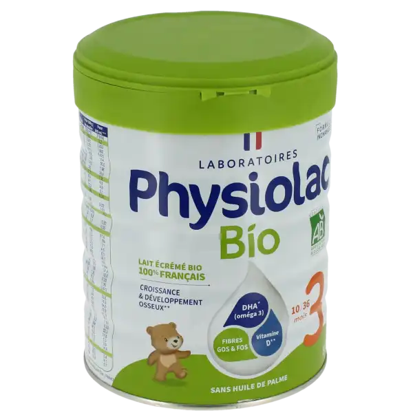Physiolac Bio 3 Croissance Lait en poudre Boîte de 800 g