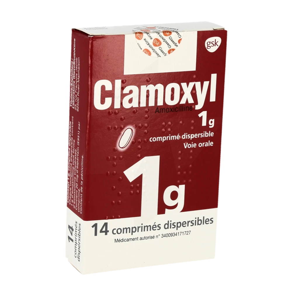 Clamoxyl 1 G, Comprimé Dispersible