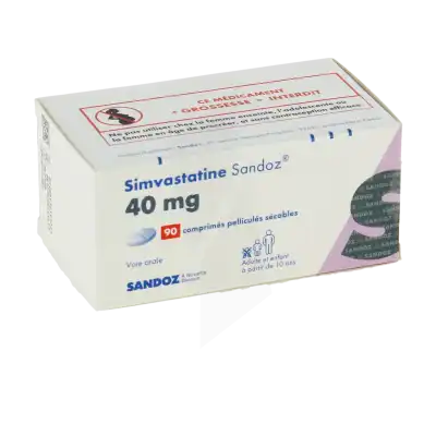 SIMVASTATINE SANDOZ 40 mg, comprimé pelliculé sécable