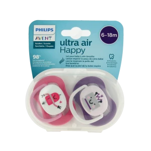 Avent Ultra Air Sucette Silicone 6-18mois Love Papa B/2