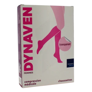 Sigvaris Dynaven Transparent Chaussette Classe 2 Femme Beige Clair Long L