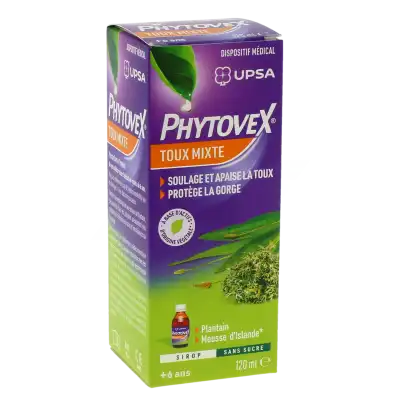 Upsa Phytovex Sirop Toux Mixte Sans Sucre Falcon De 120 Ml à BIGANOS