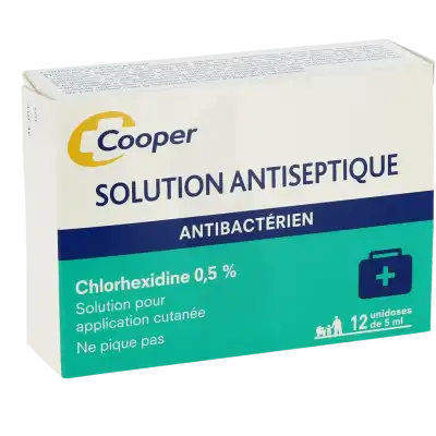 Chlorhexidine Cooper 0,5 % Solution application cutanée 12 Unidoses/5ml