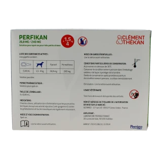 Perfikan 26,8 Mg/240 Mg Solution Pour Spot-on Pour Tres Petits Chiens, Solution Pour Spot-on