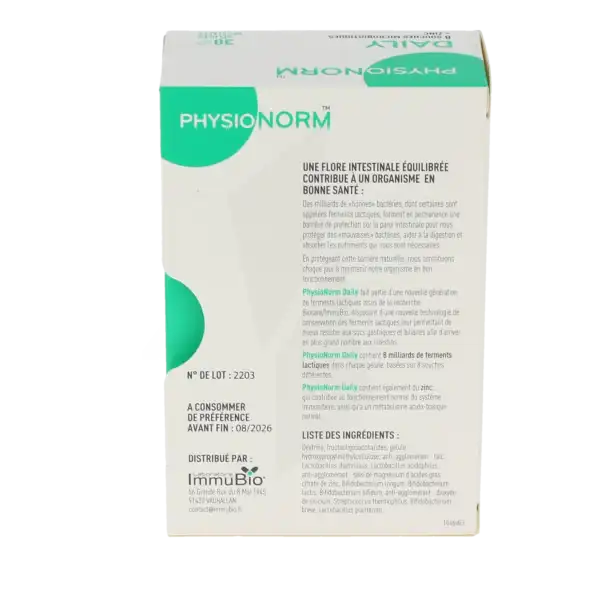 Immubio Physionorm Daily Gélules B/30