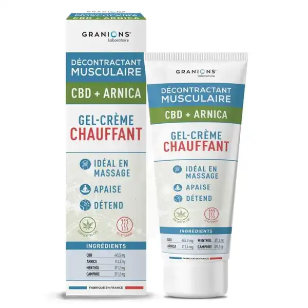 Granions Decontractant Musculaire Gel Crème Chauffant Cbd Arnica T/75ml
