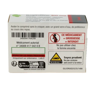Ibuprofene Cristers 400 Mg, Comprimé Pelliculé
