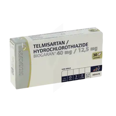 Telmisartan/hydrochlorothiazide Biogaran 40 Mg/12,5 Mg, Comprimé à Hagetmau