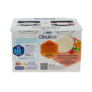 Clinutren Dessert 2.0 Kcal Nutriment Pêche 4 Cups/200g