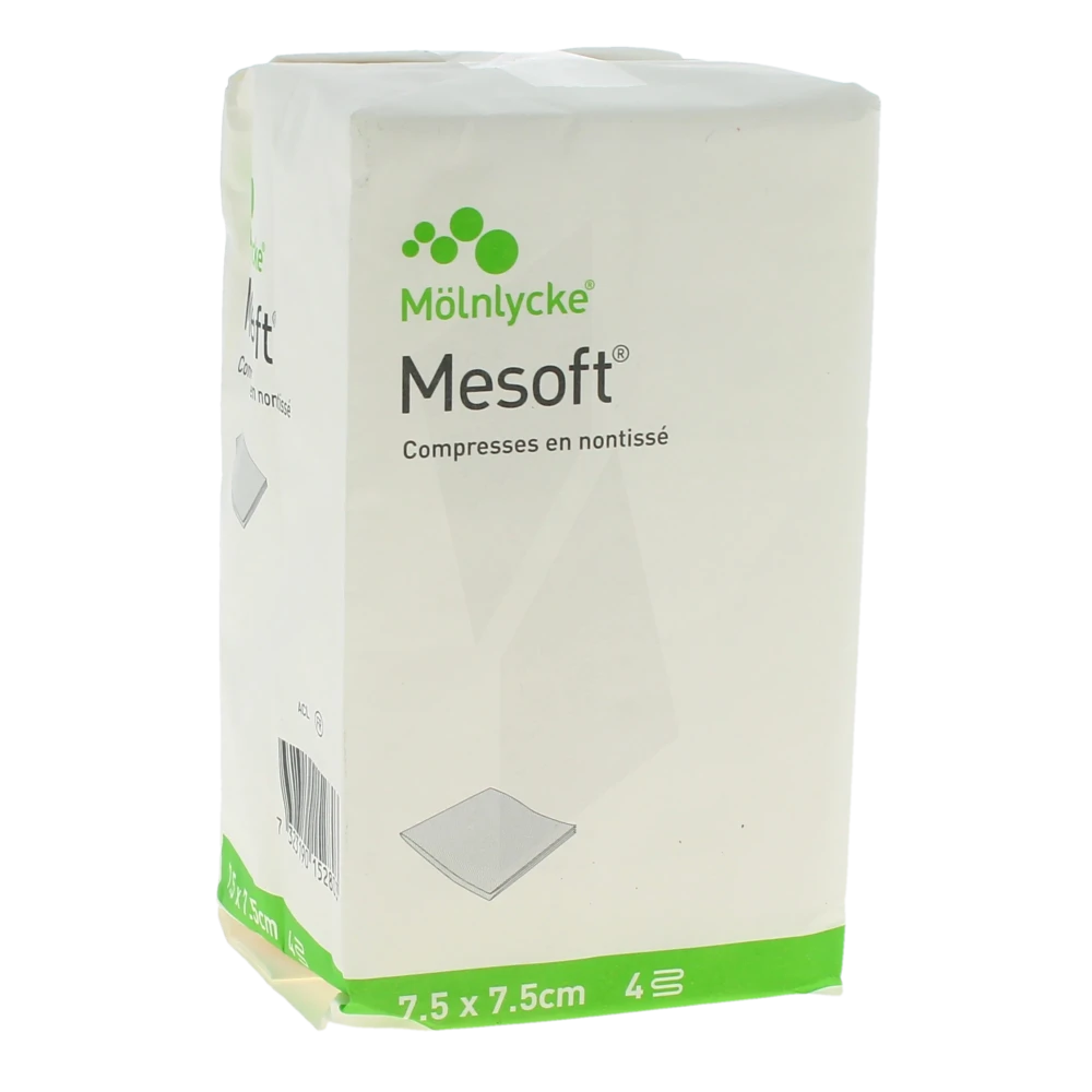 Mesoft Compresse Non Stérile Non Tissée 7,5 X 7,5 Cm Boîte De 100