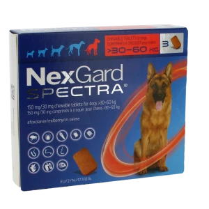 Nexgard Spectra 150 Mg/ 30 Mg Comprime A Croquer Pour Chiens 30 - 60 Kg, Comprimé à Croquer