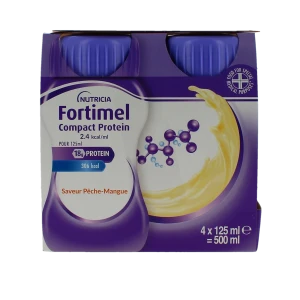 Fortimel Protein Nutriment Pêche Mangue 4 Bouteilles/125ml