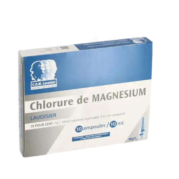 Chlorure De Magnesium 10 Pour Cent (1 G/10 Ml) Lavoisier, Solution Injectable (i.v.) En Ampoule