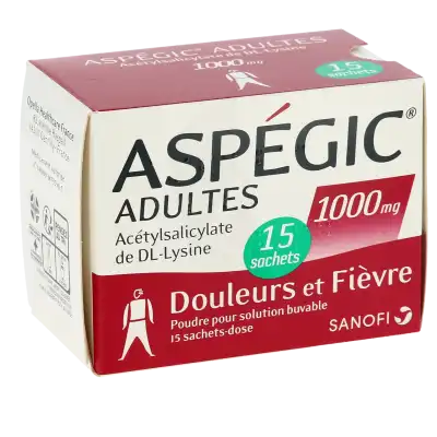 Aspegic Adultes 1000 Mg, Poudre Pour Solution Buvable En Sachet-dose 15 à STRASBOURG