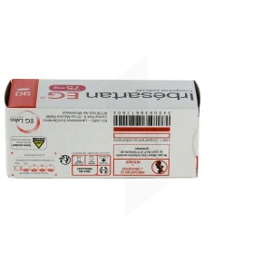 Irbesartan Eg 75 Mg, Comprimé Pelliculé