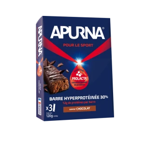 Apurna Barre Hyperprotéinée Chocolat 3/40g