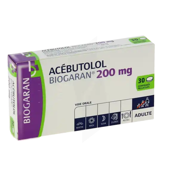 Acebutolol Biogaran 200 Mg, Comprimé Pelliculé