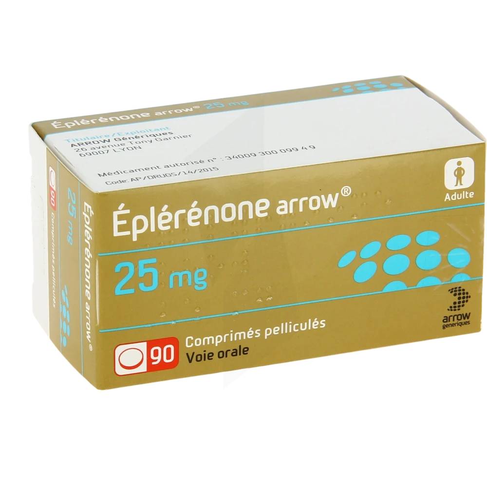 Eplerenone Arrow 25 Mg, Comprimé Pelliculé