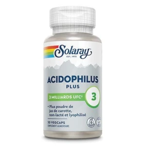 Solaray Acidophilus Plus Non Lacté Capsules Végétales B/30 Vegan