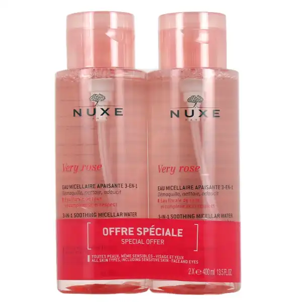 Nuxe Very Rose Eau Micellaire Apaisante 3 En 1 2fl Pompe/400ml