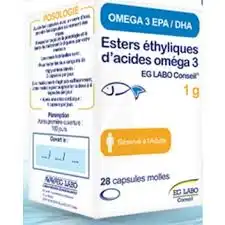 Esters Ethyliques D'acides Omega 3 Eg Labo Conseil 1 G, Capsule Molle à Saint-Etienne