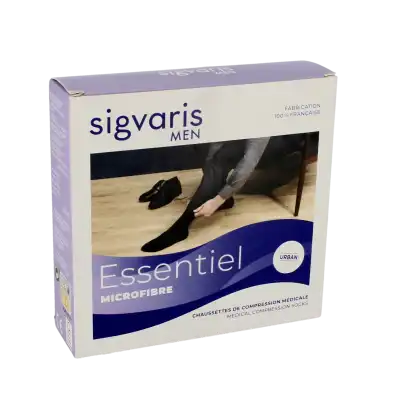 Sigvaris Essentiel Microfibre Chaussettes  Homme Classe 2 Noir Xx Large Normal à POITIERS