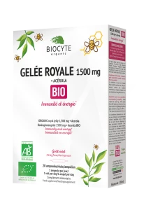 Biocyte Gelée Royale Solution Buvable Bio 20 Ampoules/10ml