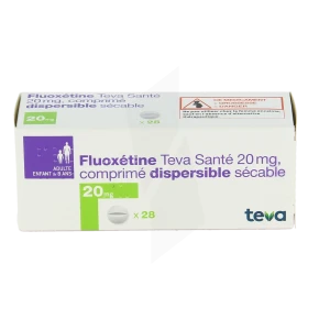 Fluoxetine Teva Sante 20 Mg, Comprimé Dispersible Sécable