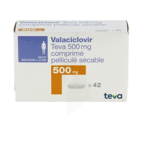 Valaciclovir Teva 500 Mg, Comprimé Pelliculé Sécable